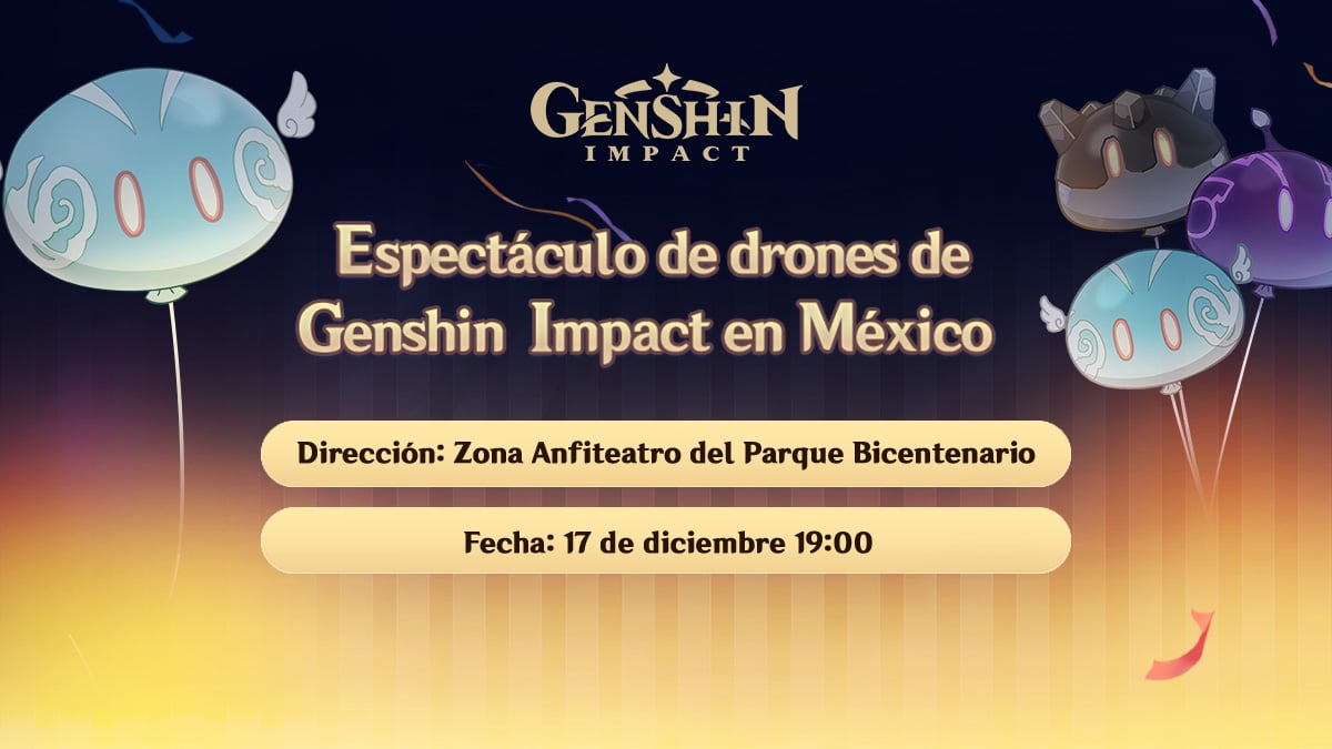 Genshin Impact Espectaculo de Drones en CDMX